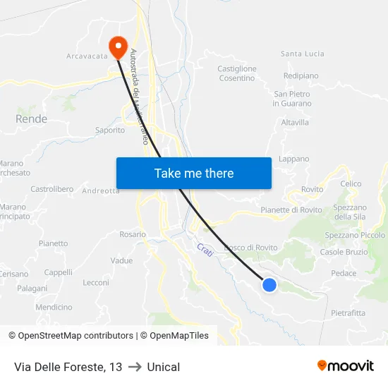 Forest Street, 13 to Unical map