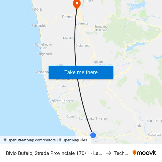 Bufalo Junction, Provincial Road 170/1 - Lamezia Terme to Technest map