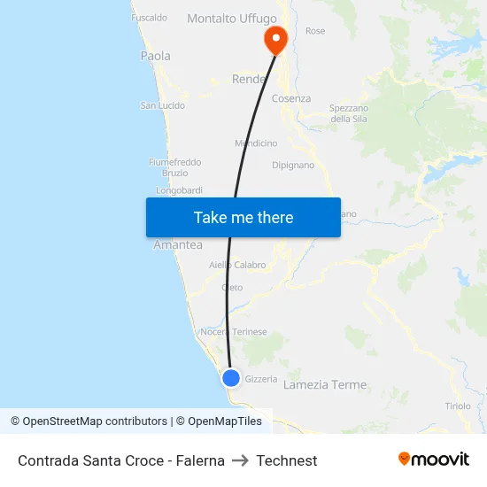 Santa Croce District - Falerna to Technest map