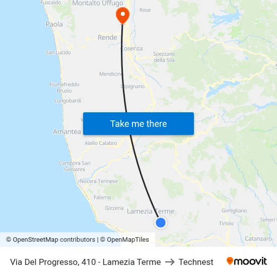 Progress Street, 410 - Lamezia Terme to Technest map