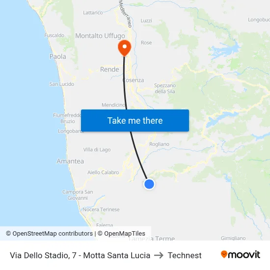 Via Dello Stadio, 7 - Motta Santa Lucia to Technest map