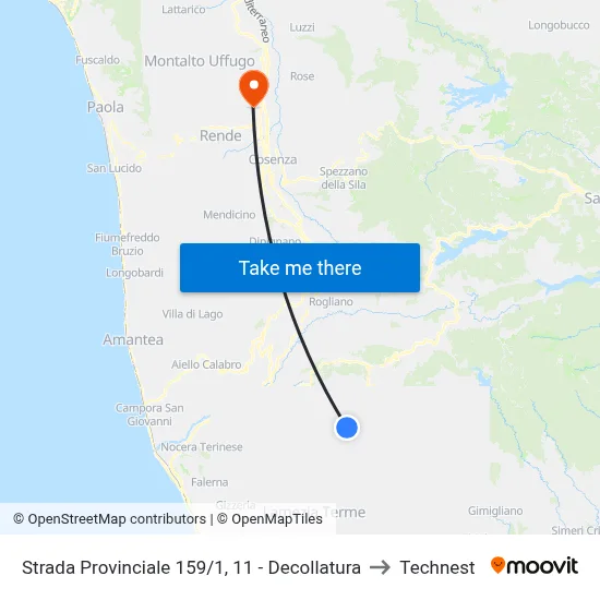 Provincial Road 159/1, 11 - Decollatura to Technest map