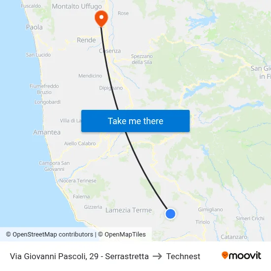 Via Giovanni Pascoli, 29 - Serrastretta to Technest map