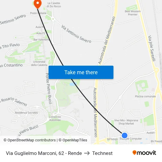 Guglielmo Marconi Street, 62 - Rende to Technest map
