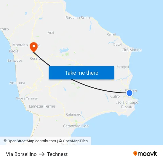 Borsellino Street to Technest map