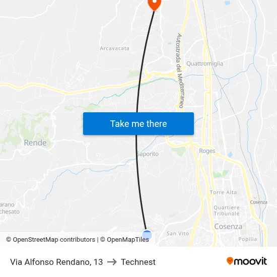 Alfonso Rendano Street, 13 to Technest map