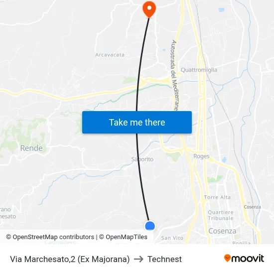 Marchesato Street, 2 (Former Majorana) to Technest map