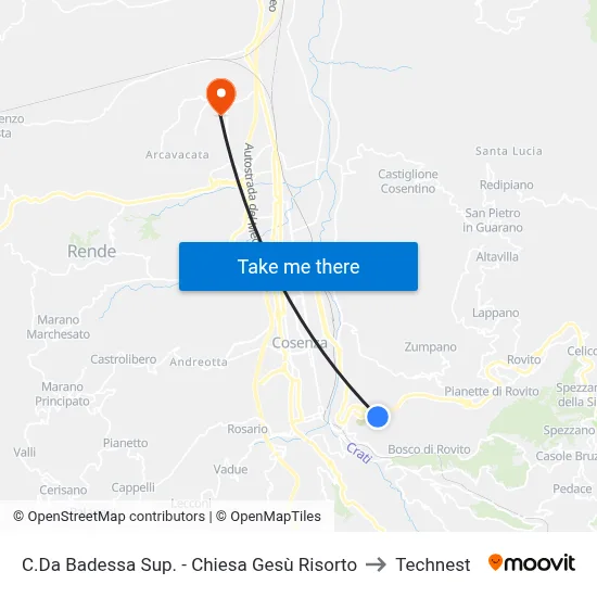 Upper Badessa District - Risen Jesus Church to Technest map
