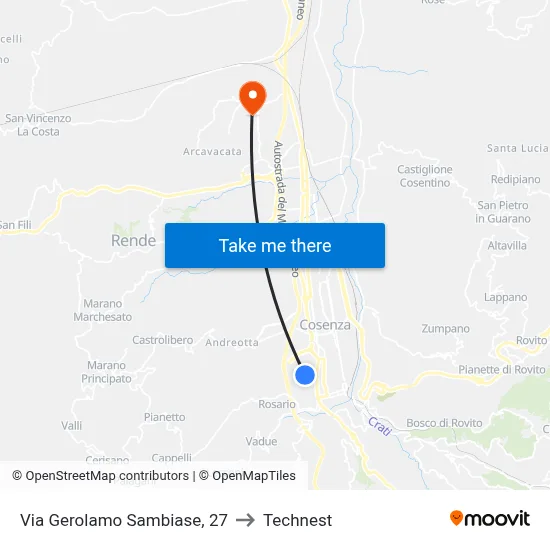 Via Gerolamo Sambiase, 27 to Technest map