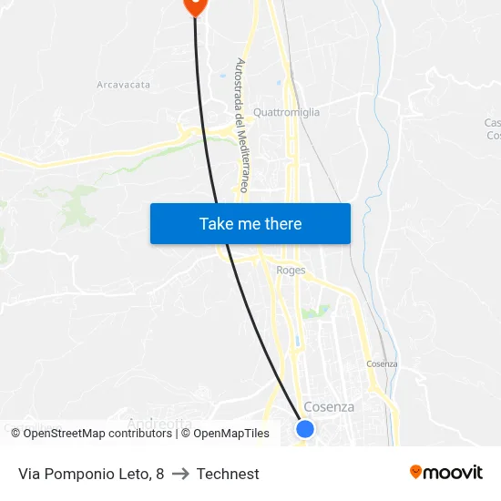 Via Pomponio Leto, 8 to Technest map