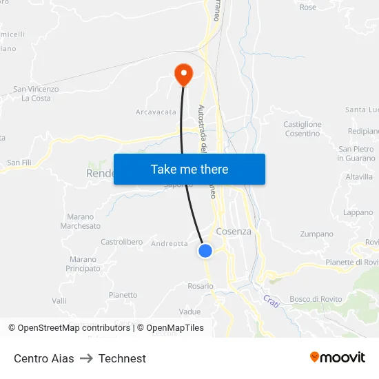 AIAS Center to Technest map