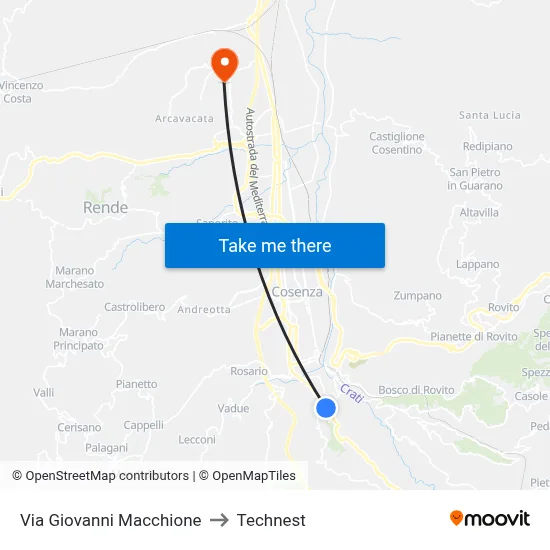 Via Giovanni Macchione to Technest map