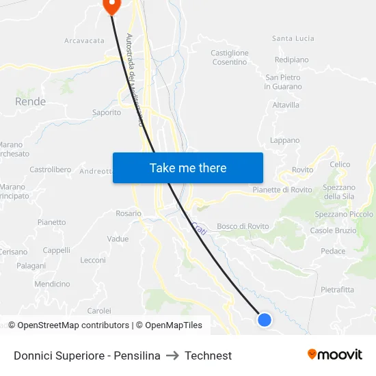 Upper Donnici - Bus Shelter to Technest map