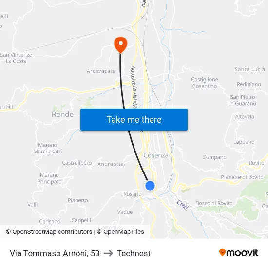 Via Tommaso Arnoni, 53 to Technest map