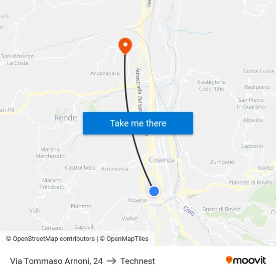 Via Tommaso Arnoni, 24 to Technest map