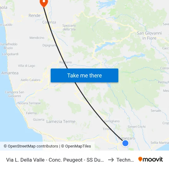Via L. Della Valle - Peugeot Dealership - SS Due Mari to Technest map