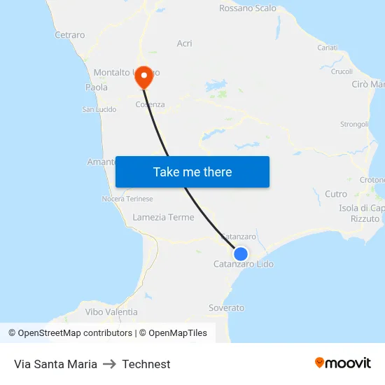 Santa Maria Street to Technest map