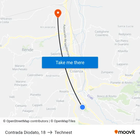 Contrada Diodato, 18 to Technest map