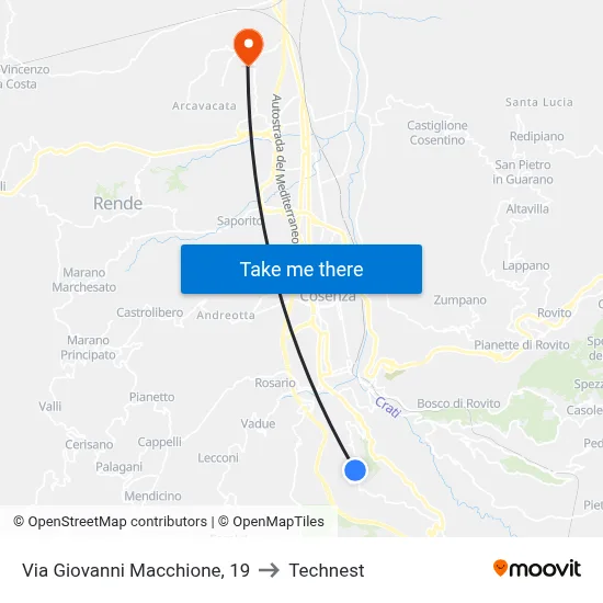 Via Giovanni Macchione, 19 to Technest map