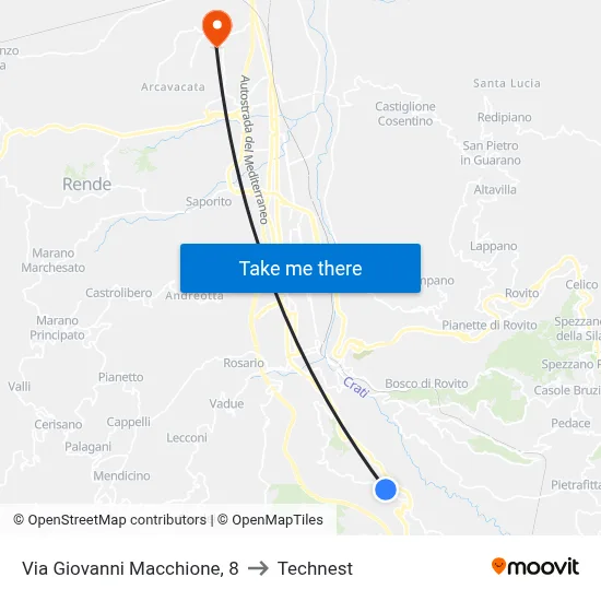 Via Giovanni Macchione, 8 to Technest map