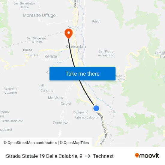 State Road 19 of Calabria, 9 to Technest map