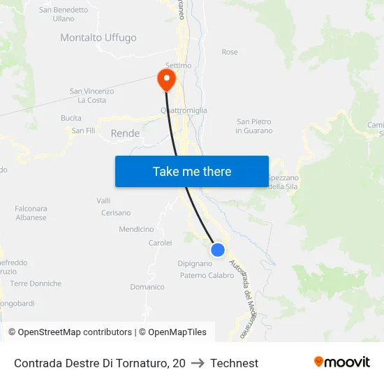 Destre Di Tornaturo District 20 to Technest map
