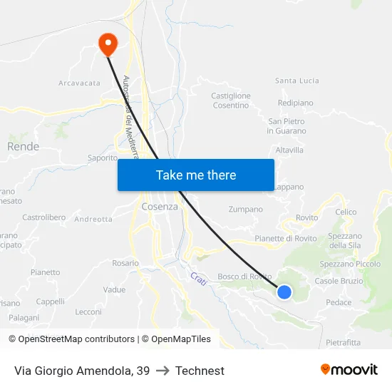 Giorgio Amendola Street, 39 to Technest map