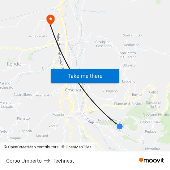 Umberto Avenue to Technest map