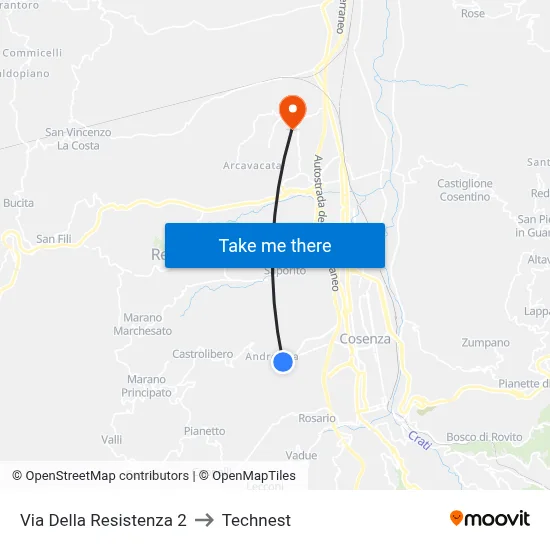 Resistance Street 2 to Technest map
