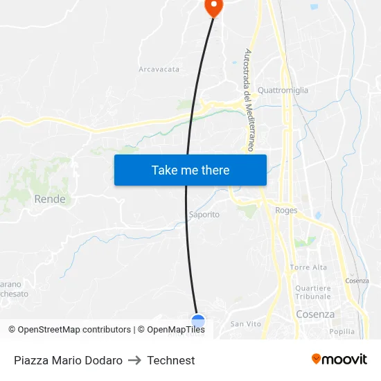 Mario Dodaro Square to Technest map