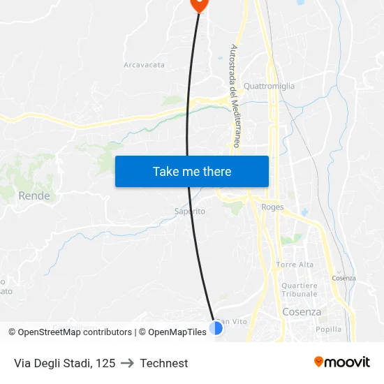 Stadium Street, 125 to Technest map