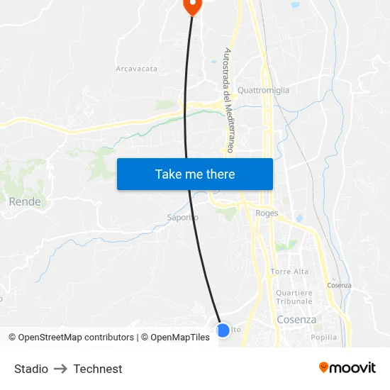 Stadium to Technest map