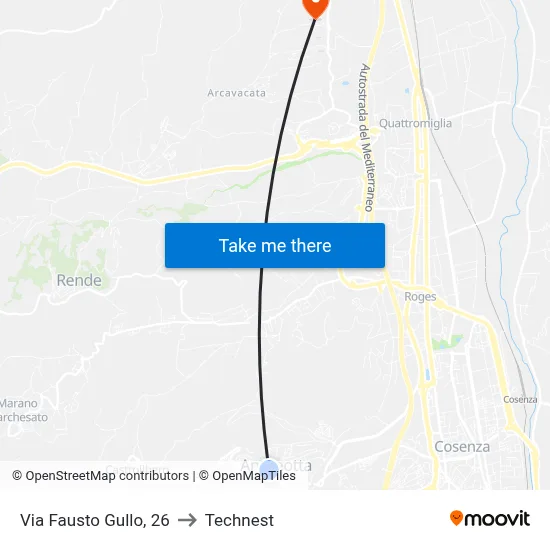 Via Fausto Gullo, 26 to Technest map