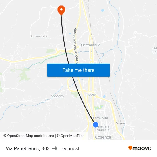 Via Panebianco, 303 to Technest map