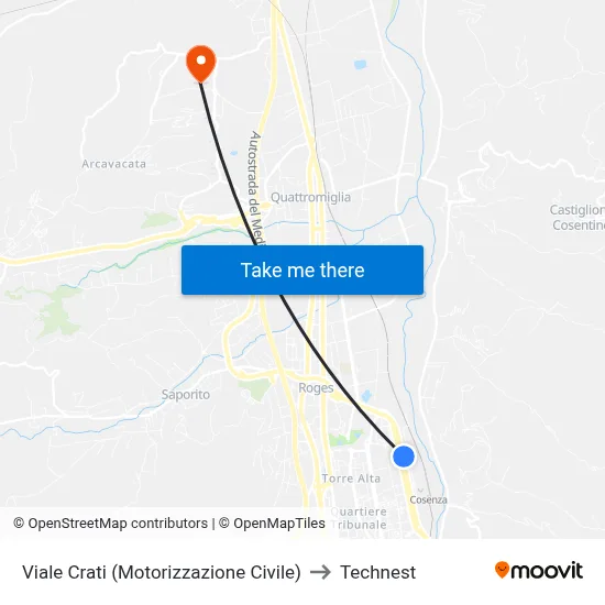 Crati Avenue (Motor Vehicle Department) to Technest map