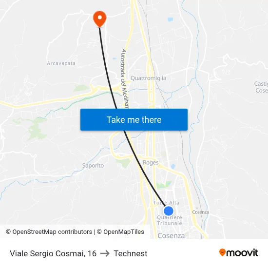 Sergio Cosmai Avenue, 16 to Technest map