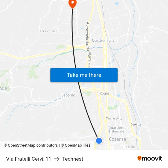 Fratelli Cervi Street, 11 to Technest map