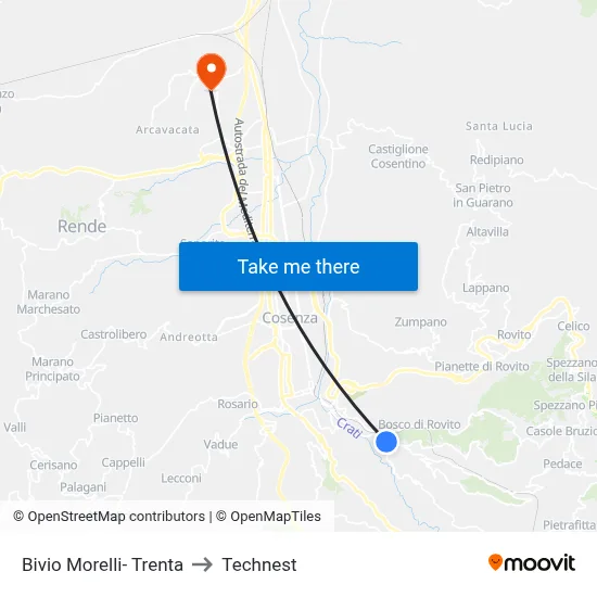 Morelli-Trenta Junction to Technest map