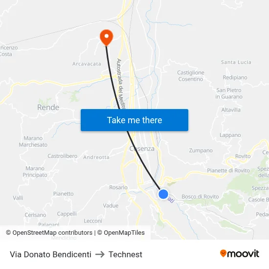 Via Donato Bendicenti to Technest map
