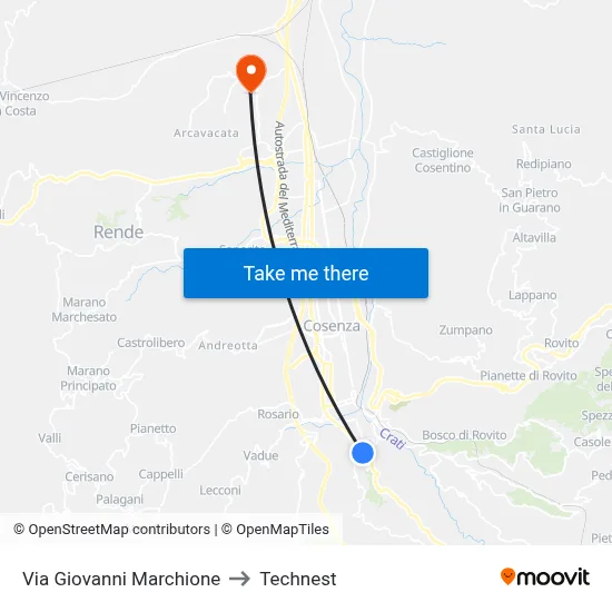 Via Giovanni Marchione to Technest map