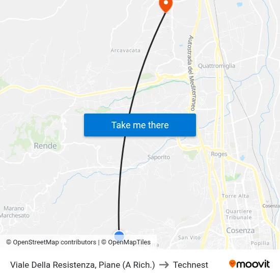 Resistance Avenue, Piane (On Request) to Technest map