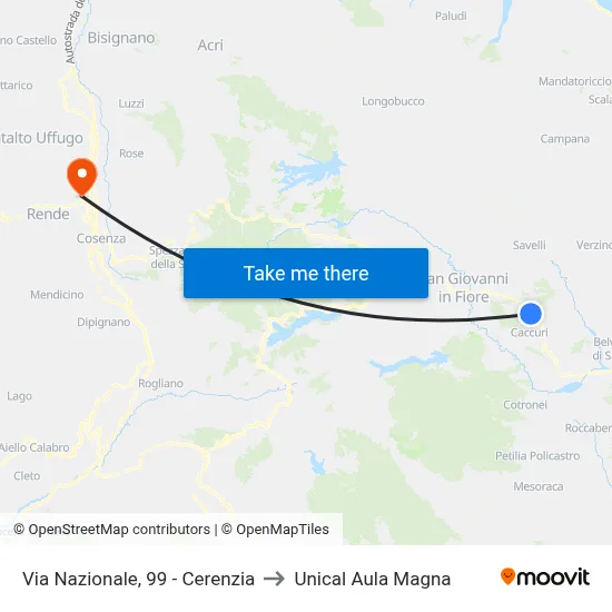 National Street, 99 - Cerenzia to Unical Magna Hall map