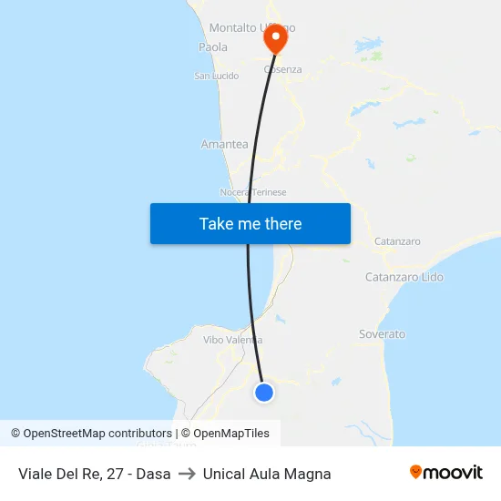 Del Re Avenue, 27 - Dasa to Unical Magna Hall map