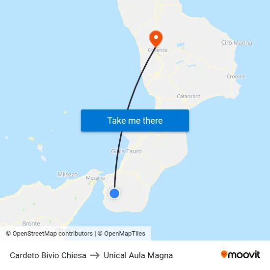 Cardeto Church Junction to Unical Magna Hall map