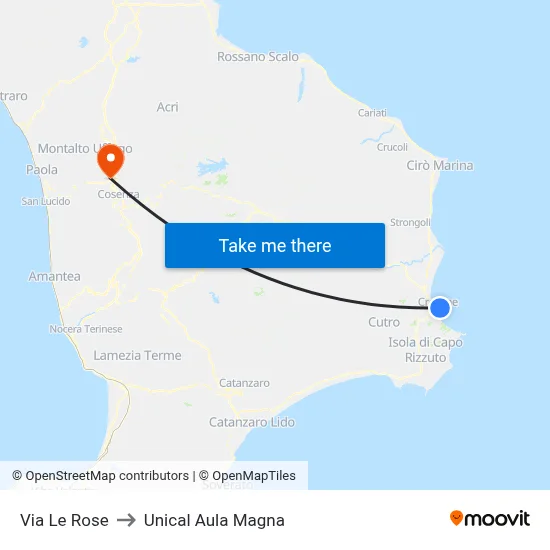 Rose Street to Unical Magna Hall map