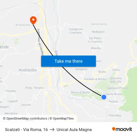 Scalzati - Via Roma, 16 to Unical Aula Magna map
