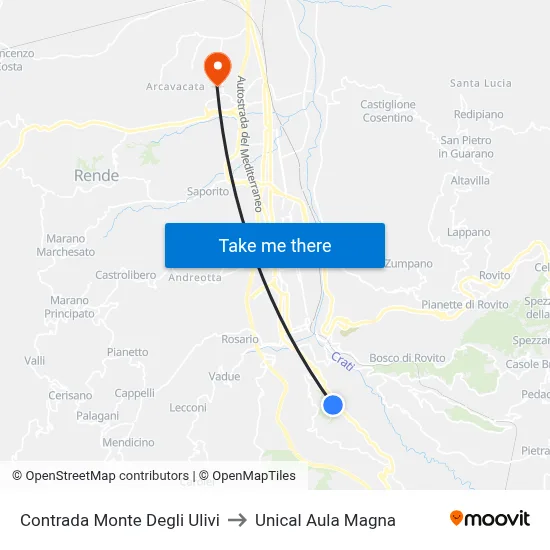 Olive Mountain District to Unical Magna Hall map