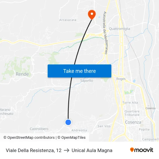Resistance Avenue, 12 to Unical Magna Hall map