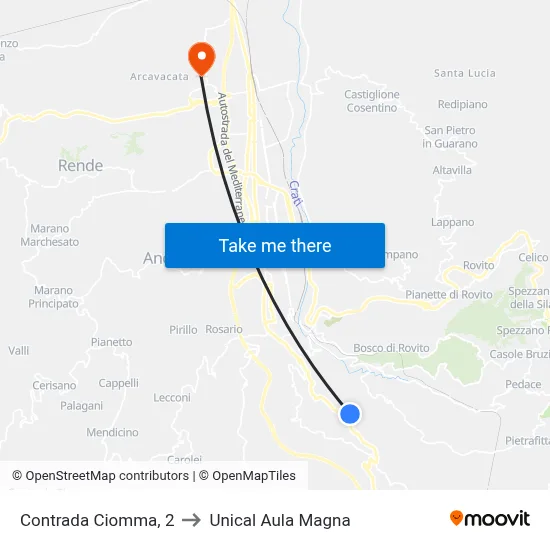 Ciomma District, 2 to Unical Magna Hall map