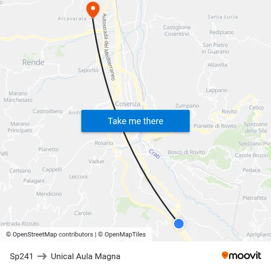 Sp241 to Unical Magna Hall map
